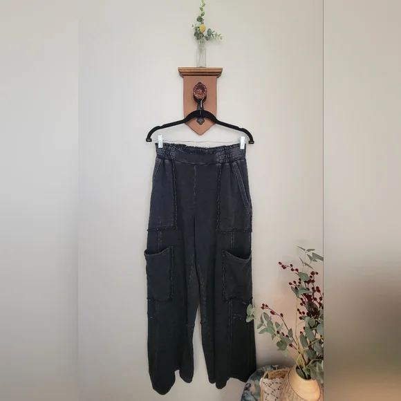 Double Zero Washed Black Crewneck Sweatshirt And Sweatpants - Picture 2 of 5